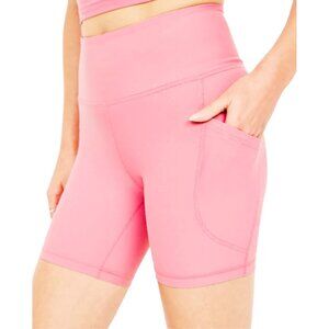 Barbie Pink High-Waisted Biker Shorts with Side Pocket